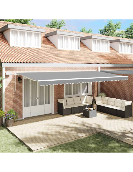 Tenda da Sole con Manuale Bianco 6 × 3,5 m Metallo