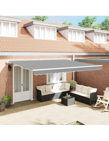 Tenda da Sole Manuale Bianco 4,5 × 3 m Metallo