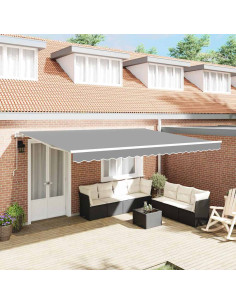 Tenda da Sole Manuale Bianco 5 x 3 m Metallo 2