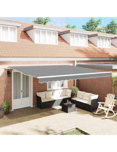 Tenda da Sole Manuale Bianco 5 × 3,5 m Metallo