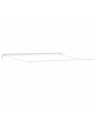 Tenda da Sole Manuale Bianco 5 × 3,5 m Metallo