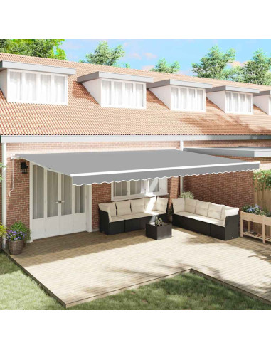 Tenda da Sole Manuale Bianco 6 × 3,5 m Metallo