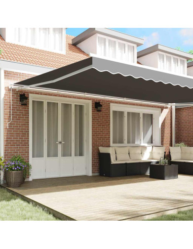 Tenda da Sole Manuale Bianco 6 × 3,5 m Metallo