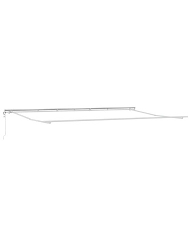 Tenda da Sole Manuale Bianco 6 × 3,5 m Metallo