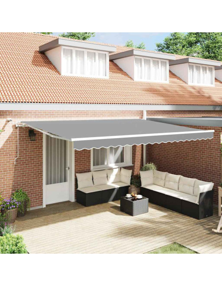 Tenda da Sole con Manuale Bianco 4,5 × 3 m Metallo