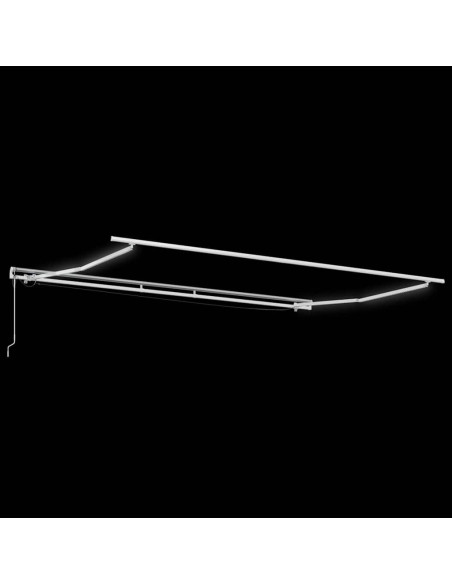 Tenda da Sole con Manuale Bianco 4,5 × 3 m Metallo