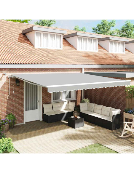 Tenda da Sole con Manuale Bianco 4,5 × 3,5 m Metallo