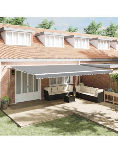 Tenda da Sole con Bianco 6 × 3,5 m Metallo