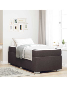 Struttura del letto Marrone Scuro 80 x 200 cm Tessuto 2