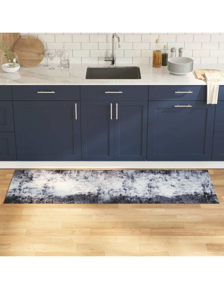 Tappeto da Cucina Grigio 180 x 60 cm Velluto