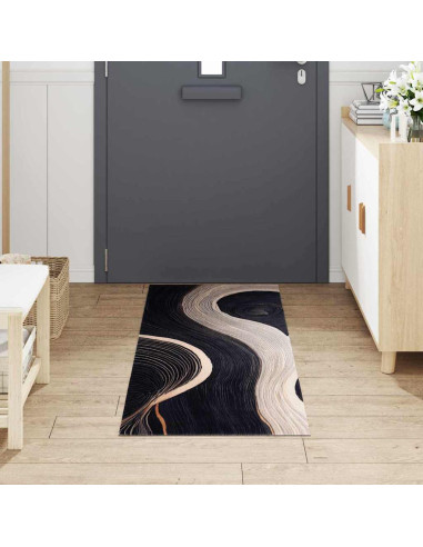 Tappeto da Cucina Nero 180 x 60 cm Velluto