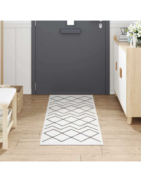 Tappeto da Cucina Bianco 180 x 60 cm Velluto