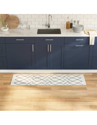 Tappeto da Cucina Bianco 150 x 45 cm Velluto