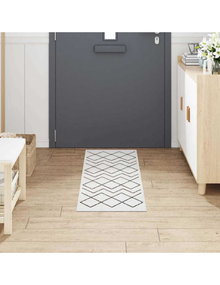 Tappeto da Cucina Bianco 150 x 45 cm Velluto