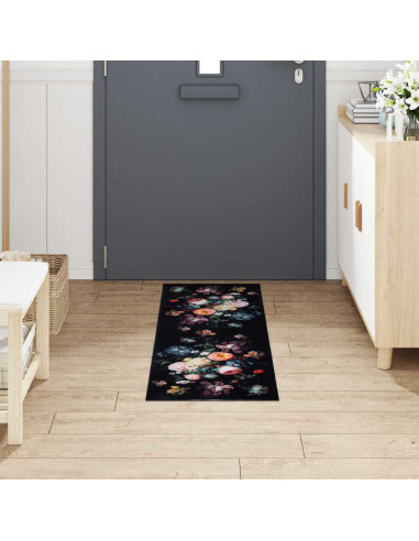 Tappeto da Cucina Nero 150 x 45 cm Velluto