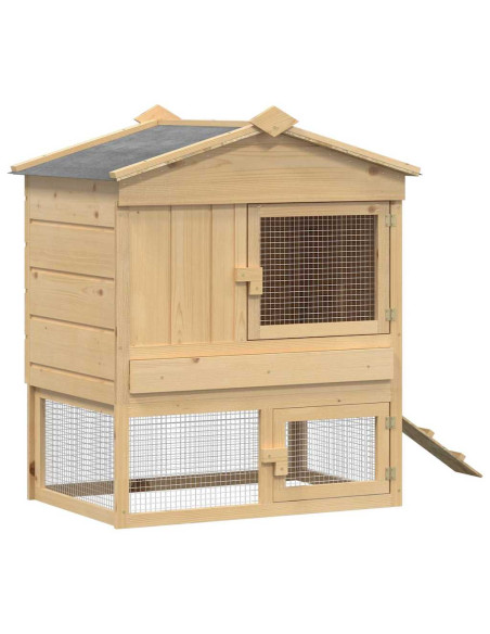 Pollaio 2 pcs Marrone Pino massello