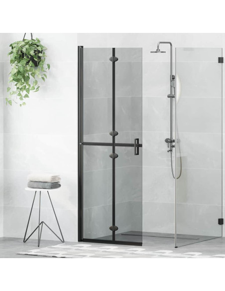 Parete doccia Walk-in Nero e trasparente scuro 70 x 190 cm