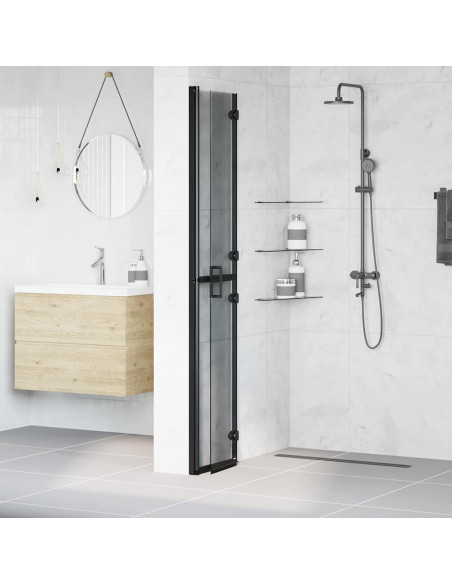 Parete doccia Walk-in Nero e trasparente scuro 70 x 190 cm