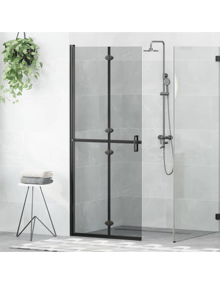 Parete doccia Walk-in Nero e trasparente scuro 80 x 190 cm