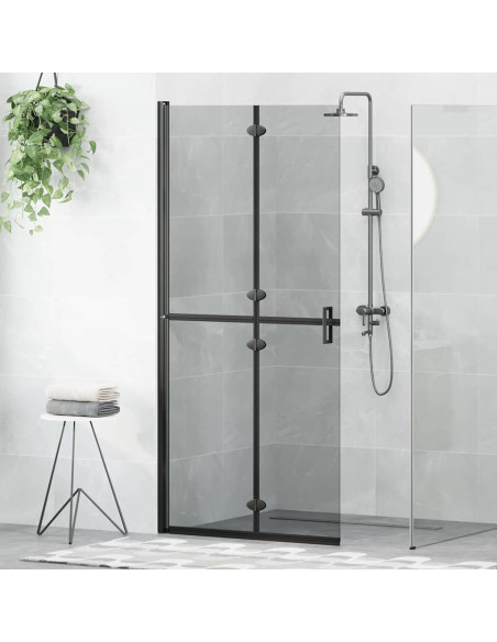 Parete doccia Walk-in Nero e trasparente scuro 90 x 190 cm