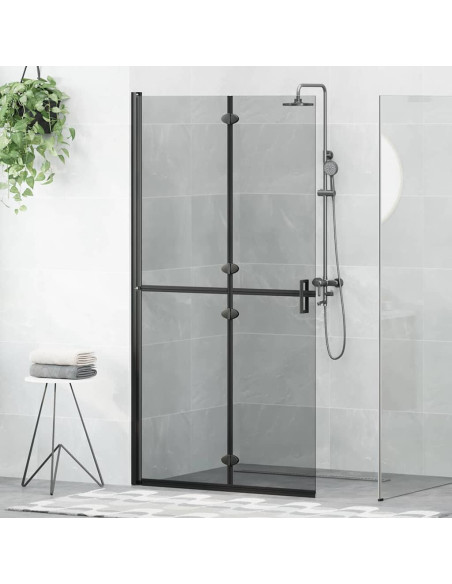 Parete doccia Walk-in Nero e trasparente scuro 100 x 190 cm
