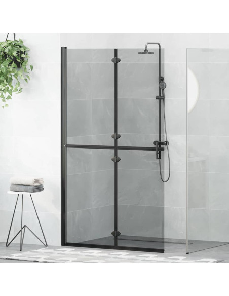 Parete doccia Walk-in Nero e trasparente scuro 110 x 190 cm