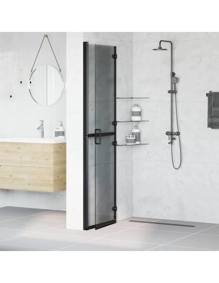 Parete doccia Walk-in Nero e trasparente scuro 110 x 190 cm
