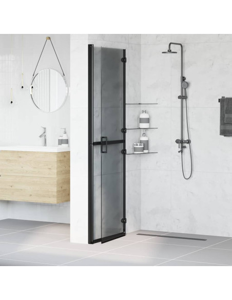 Parete doccia Walk-in Nero e trasparente scuro 120 x 190 cm
