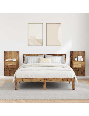 Armadio da Notte 2 pcs Legno vecchio 50 x 32,5 x 80cm