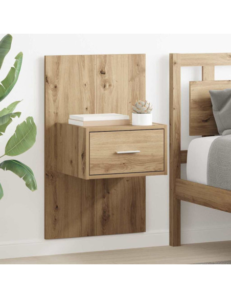 Armadietto per letto con cassetto 2 pcs rovere artigianale