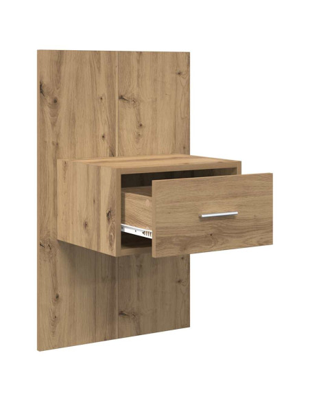 Armadietto per letto con cassetto 2 pcs rovere artigianale