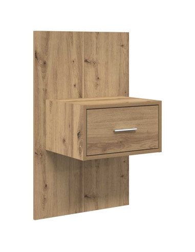 Armadio da Notte 2 pcs Rovere artigianale 50 x 32,5 x 80cm