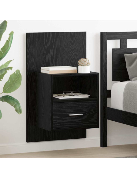 Armadio da Notte 2 pcs Rovere Nero 50 x 32,5 x 80cm