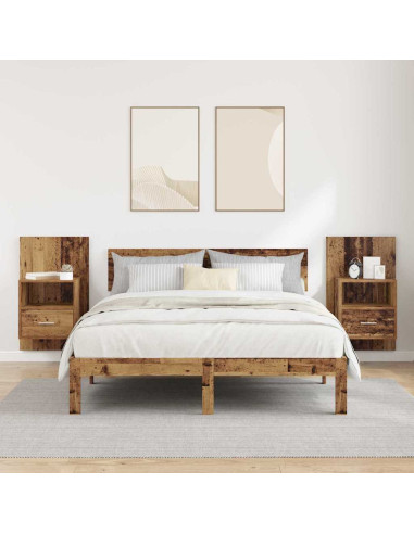 Armadio da Notte 2 pcs Legno vecchio 50 x 32.5 x 80cm