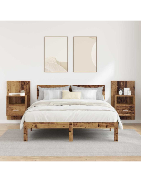 Armadio da Notte 2 pcs Legno vecchio 50 x 32.5 x 80cm