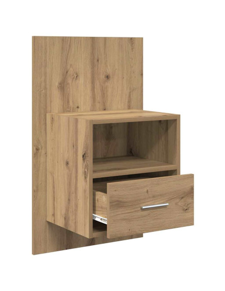 Armadietto per letto con cassetto 2 pcs rovere artigianale