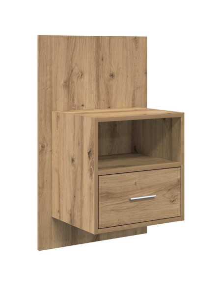 Armadietto per letto con cassetto 2 pcs rovere artigianale