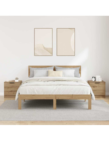 Armadietto per letto 2 pcs Rovere artigianale 40 x 39 x 40cm