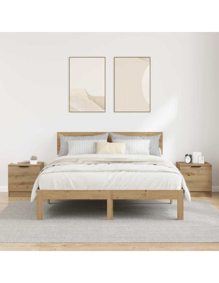 Armadietto per letto 2 pcs rovere artigianale 40 x 39 x 40 cm