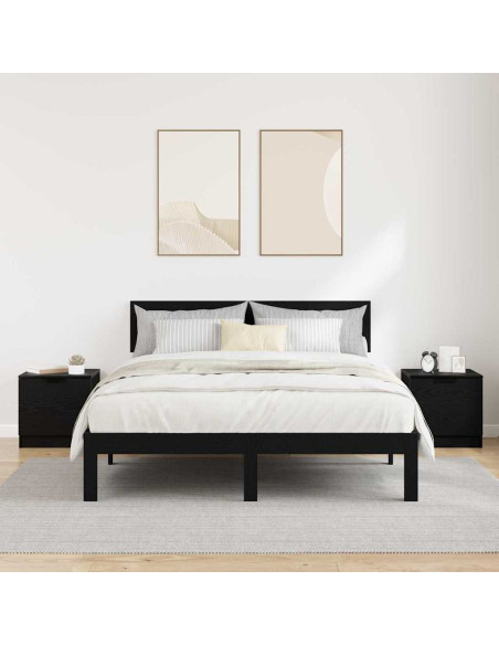 Armadietto per letto 2 pcs Rovere Nero 40 x 39 x 40cm