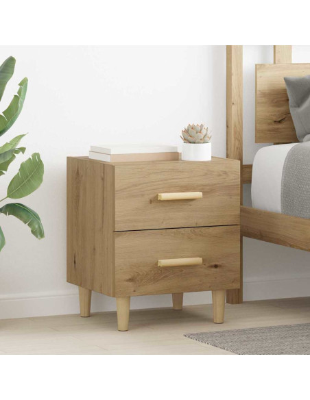 Armadietto per letto 2 pcs rovere artigianale 40 x 35 x 47,5 cm