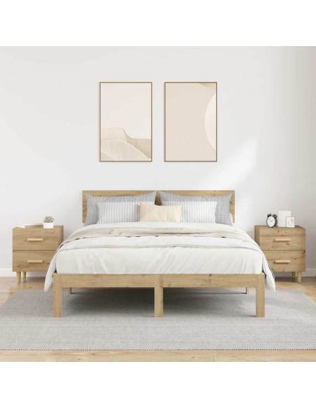 Armadietto per letto 2 pcs rovere artigianale 40 x 35 x 47,5 cm