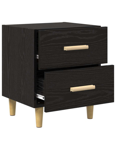 Armadietto per letto con cassetto Rovere Nero 40 x 35 x 47.5cm