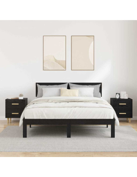 Armadietto per letto 2 pcs Rovere Nero 40 x 35 x 47.5cm