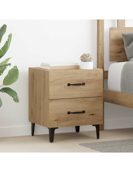 Armadietto per letto 2 pcs rovere artigianale 40 x 35 x 47,5 cm