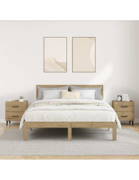 Armadietto per letto 2 pcs rovere artigianale 40 x 35 x 47,5 cm