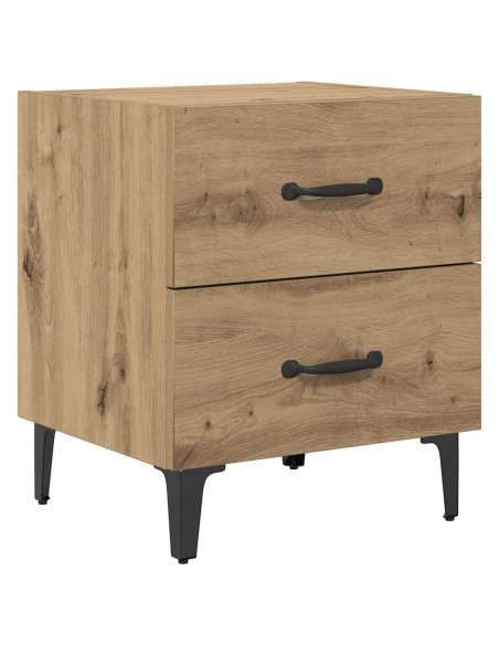 Armadietto per letto 2 pcs rovere artigianale 40 x 35 x 47,5 cm