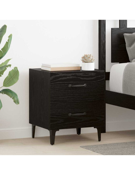 Armadietto per letto con cassetto Rovere nero 40 x 35 x 47,5 cm