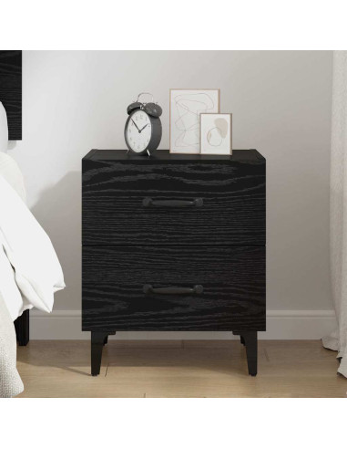 Armadietto per letto con cassetto Rovere Nero 40 x 35 x 47,5 cm