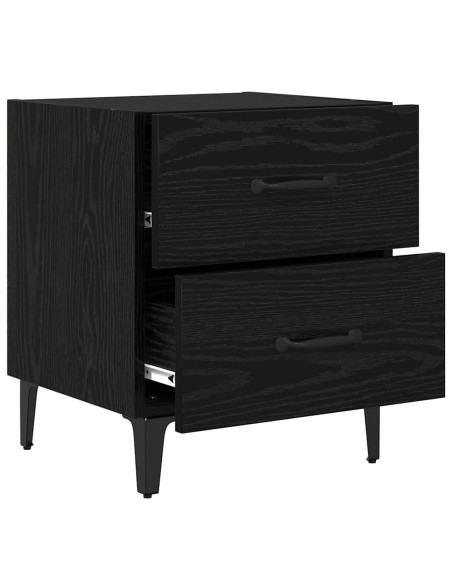 Armadietto per letto con cassetto Rovere nero 40 x 35 x 47,5 cm
